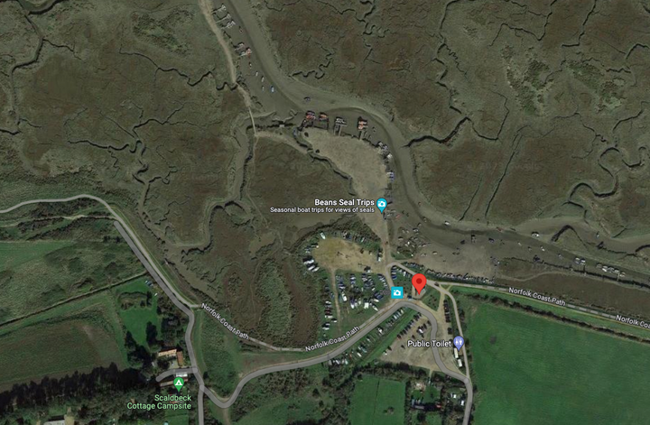 google map satellite image of Morston, North Norfolk